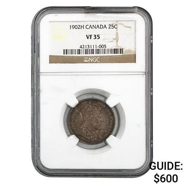 1902H Canada 25 Cents NGC VF35