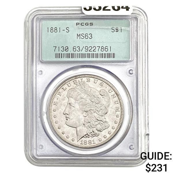 1881-S Morgan Silver Dollar PCGS MS63