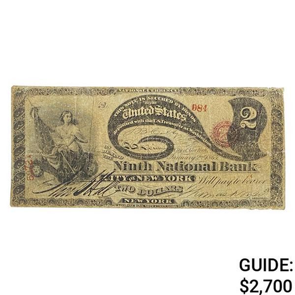 1862 $2 "LAZY DEUCE" NEW YORK, NY NATIONAL