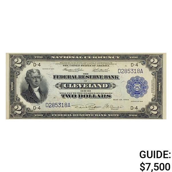 1918 $2 BATTLESHIP FRBN CLEVELAND, OH UNCIRCULATED