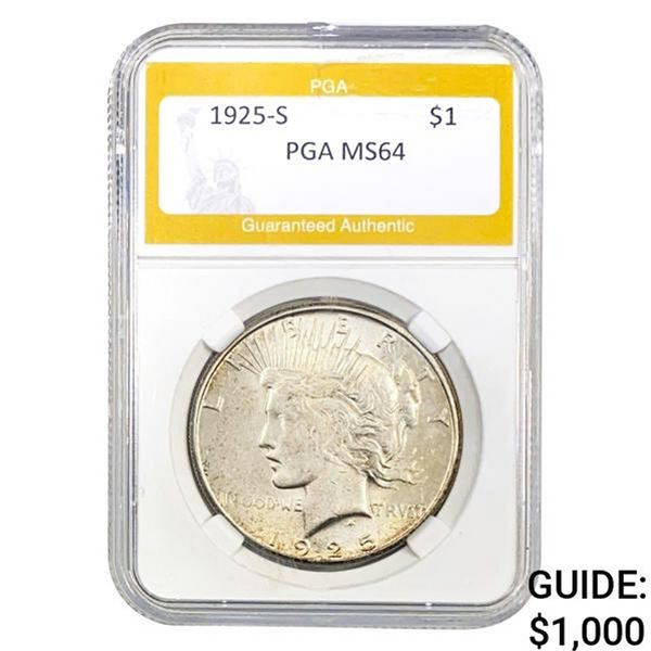 1925-S Peace Dollar PGA MS64