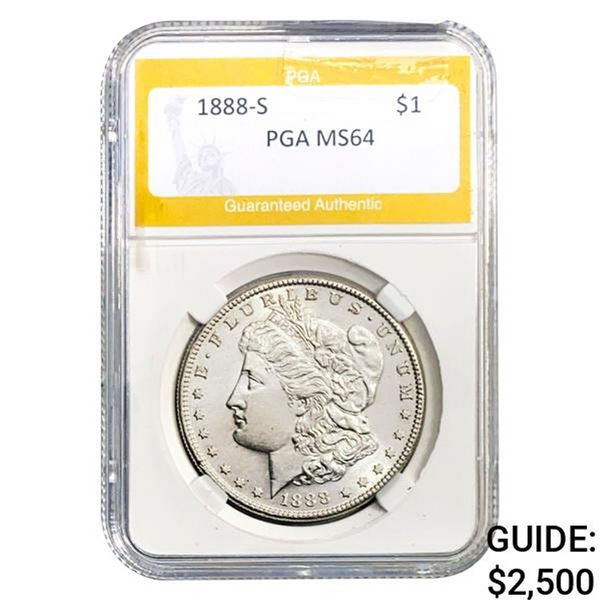 1888-S Morgan Silver Dollar PGA MS64