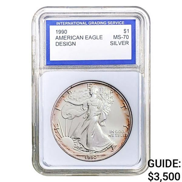 1990 $1 American Silver Eagle IGS MS-70