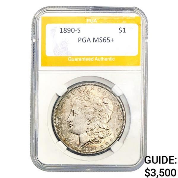 1890-S Morgan Dollar PGA MS65+