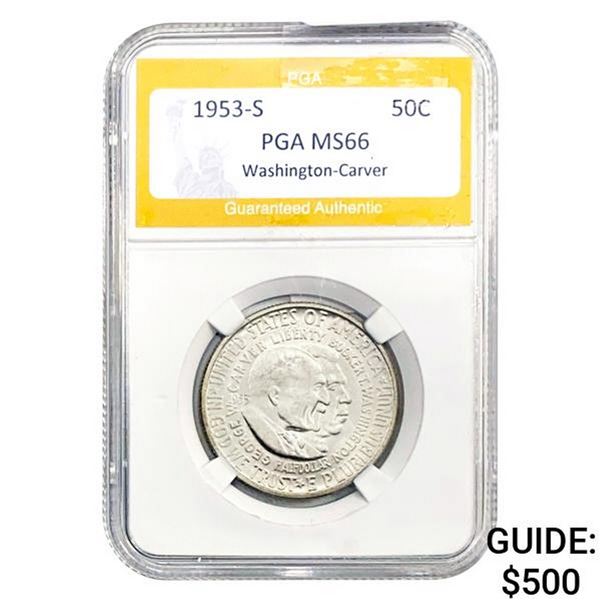 1953-S Washington-Carver 50C PGA MS66