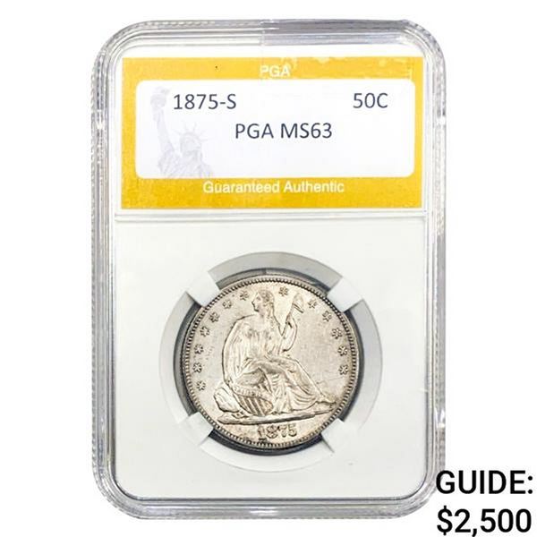 1875-S Seated Liberty Half Dollar PGA MS