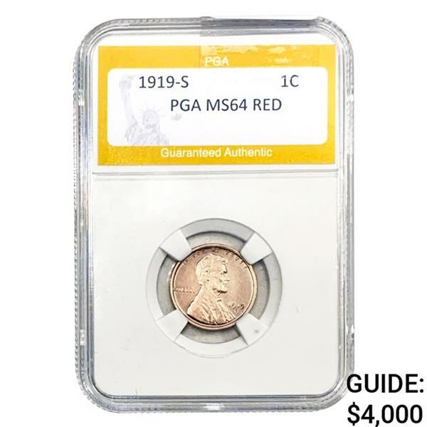 1919-S Lincoln Cent PGA MS64 RED