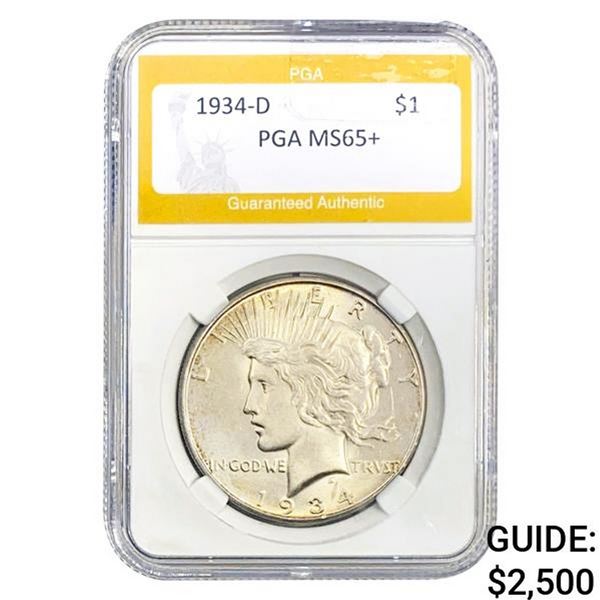1934-D Peace Dollar PGA MS65+