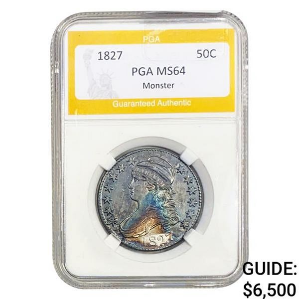 1827 50C Capped Bust Half Dollar PGA MS6