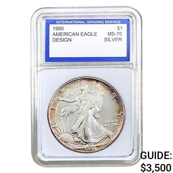 1990 $1 American Silver Eagle IGS MS-70