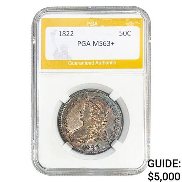 1822 50C Capped Bust Half Dollar PGA MS6