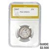 1847 25C Seated Liberty Quarter PGA MS63