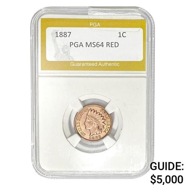 1887 Indian Head Cent PGA MS64 RED