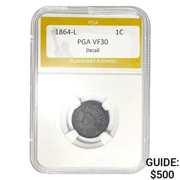 1864-L Indian Head Cent PGA VF30