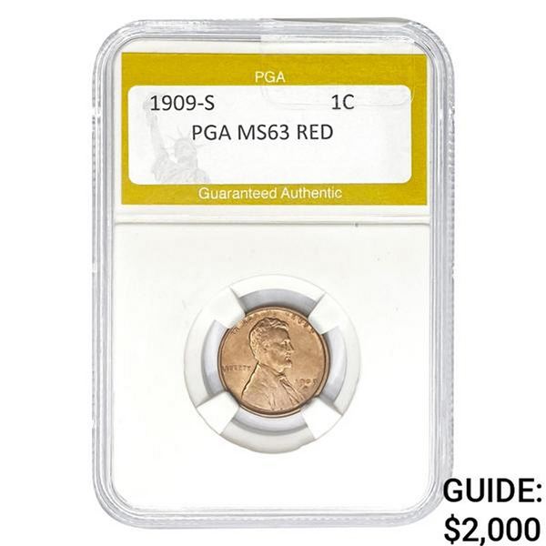 1909-S Lincoln Cent PGA MS63 RED