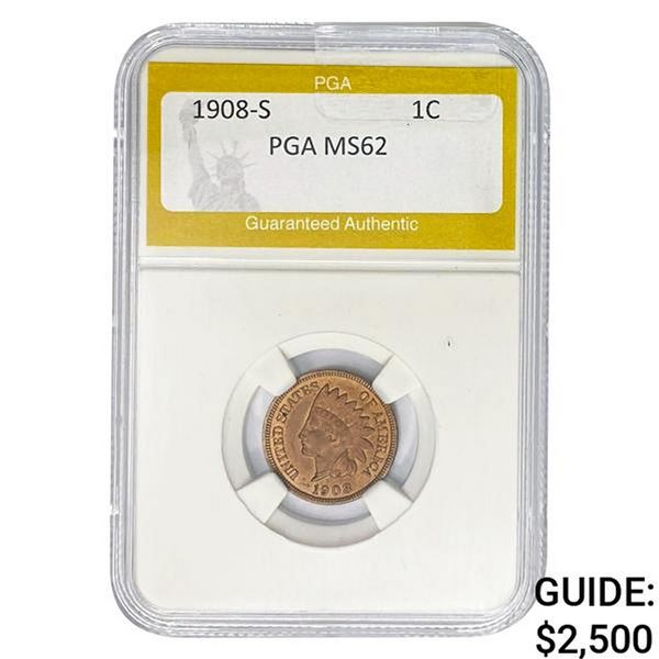 1908-S Indian Head Cent PGA MS62