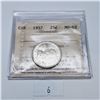 Image 1 : ICCS Graded MS-62 1957 Canadian Twenty-Five Cent Silver Coin