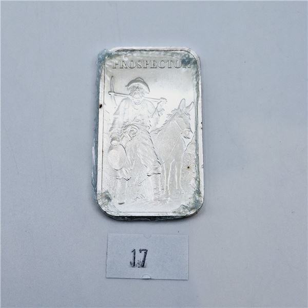 Prospector One Troy Ounce .999 Silver Bar