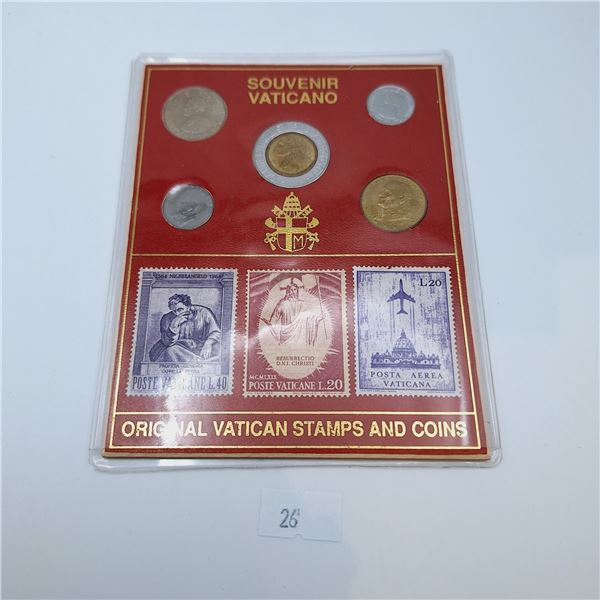 Vatican City Coin and Stamp Set