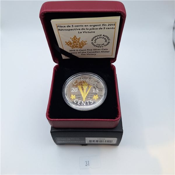 RCM 2015 5-Cent Fine Silver Coin - The Victory Coin 31.83g 99.99% Silver