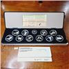 Image 1 : 1988 Calgary Olympic Proof 10 Coin Set 1 Troy Ounce Silver Each