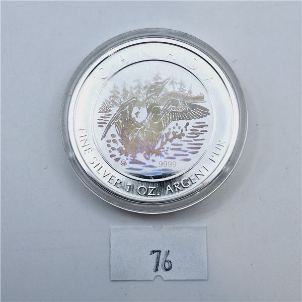RCM 2002 Loon Hologram Maple Leaf 1 oz 99.99% Silver