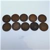 Image 1 : Ten Canadian Large One Cent Coins