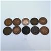 Image 1 : Ten Canadian Large One Cent Coins