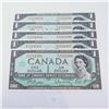 Image 1 : Five Consecutive 1967 One Dollar Canadian Banknotes