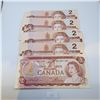 Image 1 : Five Canadian Two Dollar Banknotes