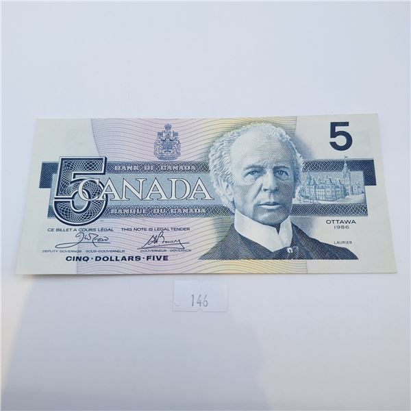 1986 Bank of Canada Five Dollar Banknote