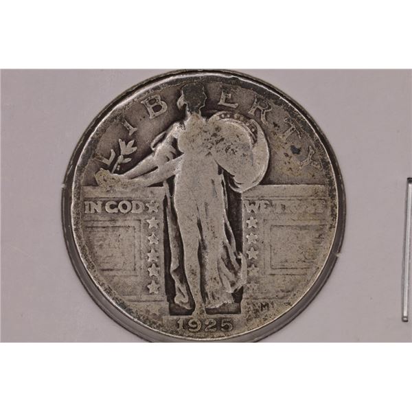 1925 SILVER STANDING LIBERTY QUARTER