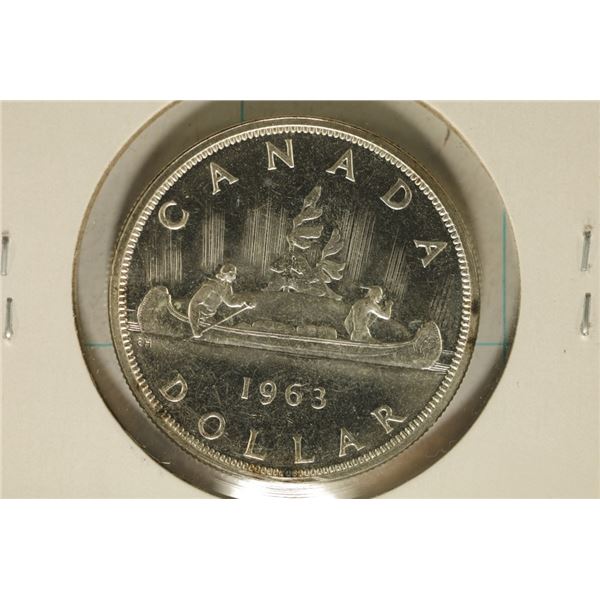 1963 CANADA SILVER (PF LIKE) DOLLAR .6 OZ. ASW
