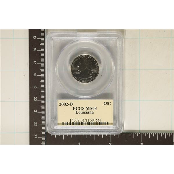 2002-D LOUISIANA QUARTER PCGS MS68