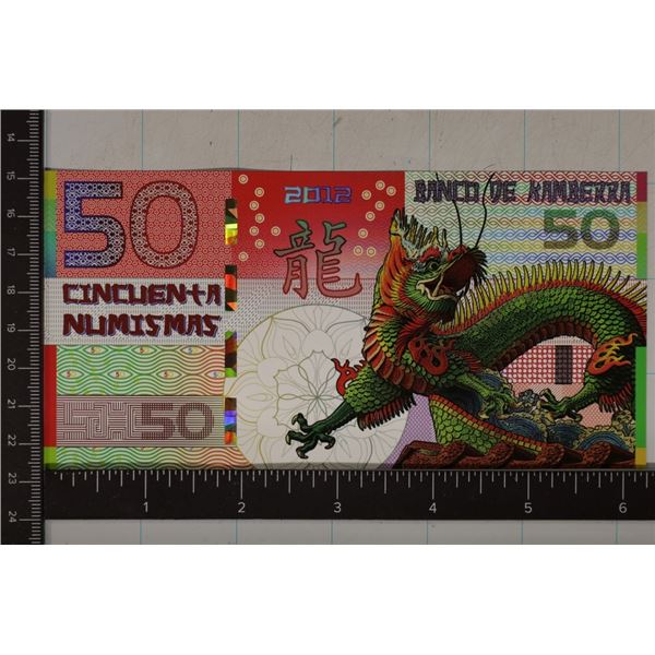 2012 BANK OF KAMBERRA 50 NUMISMAS CU POLYMER
