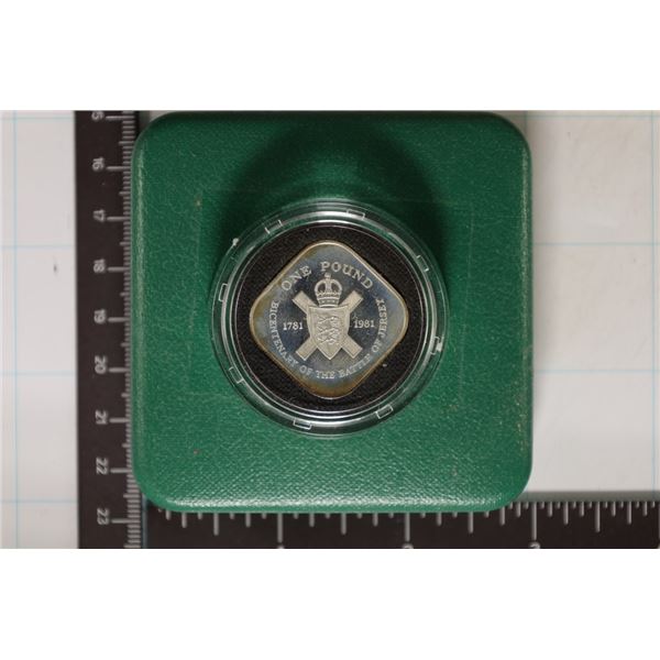 10.45 GRAMS PF STERLING SILVER JERSEY 1 POUND PF