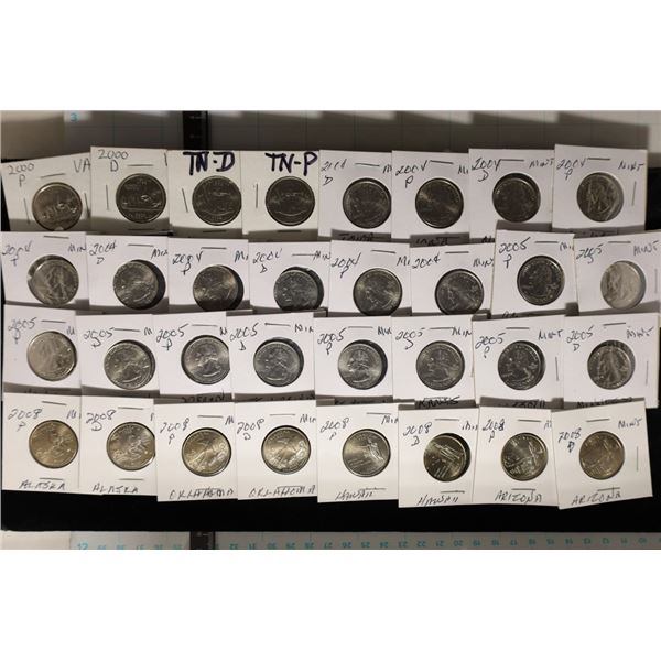 32 US UNC STATE QUARTERS 2000-2008