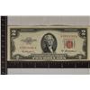 Image 1 : 1953-A US $2 RED SEAL NOTE CRISP FOLD IN CENTER