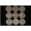 Image 2 : 9 ASSORTED KENNEDY HALF DOLLARS: 2-1971-D,