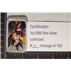 Image 1 : 1 OZ. .999 NAUGHTY SNOW WHITE COLORIZED SILVER BAR