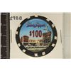 Image 1 : $100 SILVER SLIPPER 1988 CLAY CASINO CHIP