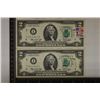 Image 1 : 2-1976 US $2 FRN'S CRISP UNC WITH CONSECUTIVE