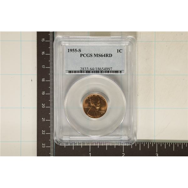 1955-S LINCOLN WHEAT CENT PCGS MS64RD