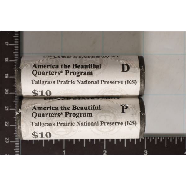 2 SOLID DATE $10 ROLLS OF 2020-P & D TALL GRASS