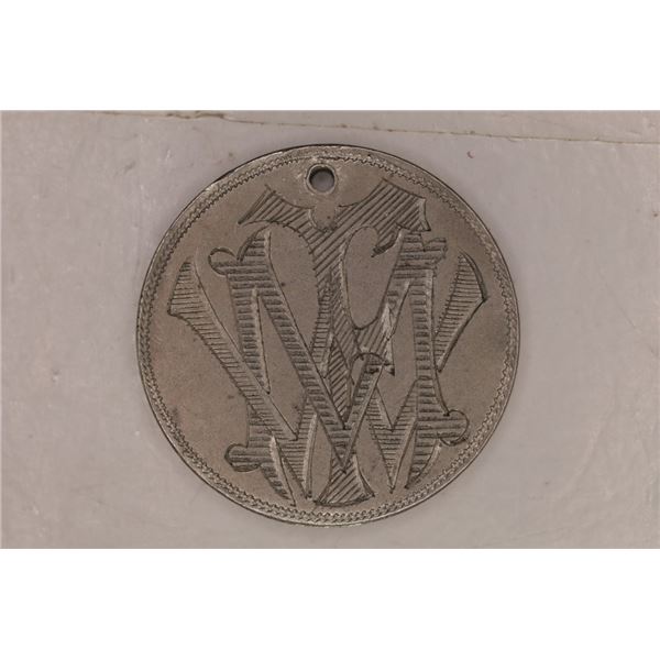 LOVE TOKEN ON LIBERTY "V" NICKEL WITH HOLE FOR