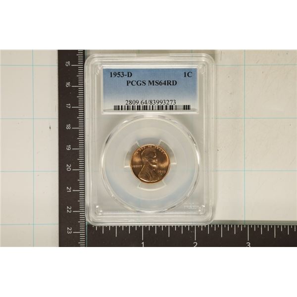 1953-D LINCOLN WHEAT CENT PCGS MS64RD
