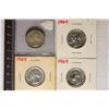 Image 1 : 1932 & 3-1964 WASHINGTON SILVER QUARTERS. 3 ARE BU