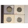 Image 2 : 1932 & 3-1964 WASHINGTON SILVER QUARTERS. 3 ARE BU