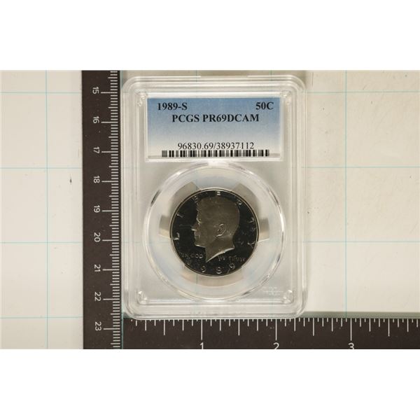 1989-S KENNEDY HALF DOLLAR PCGS PR69 DCAM