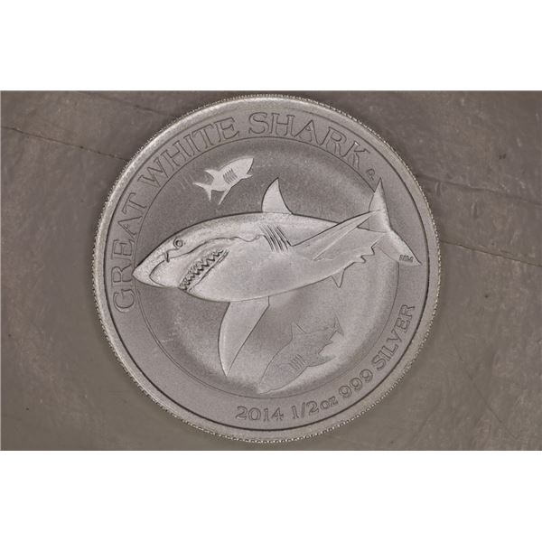 2014 AUSTRALIA HALF OZ. .999 SILVER GREAT WHITE